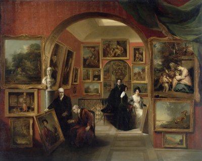 Het interieur van de British Institution Gallery, 1829 door John Scarlett Davis